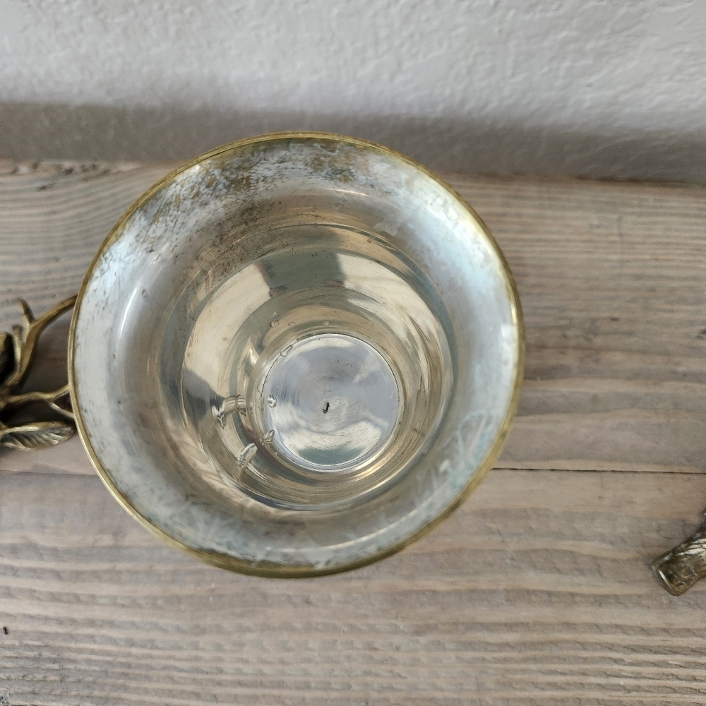 Set of 3 Vintage Early 20th Century German Silverplated Brass Deer Head Goblets - Picture 11 of 12